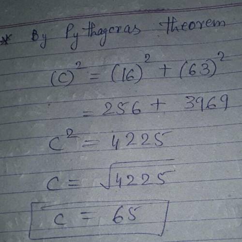What is the length of the hypotenuse ​