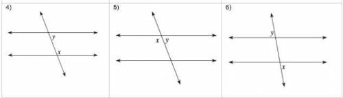 *EXTRA POINTS* Identify each pair of angles as-----

vertical, supplementary, corresponding, alter
