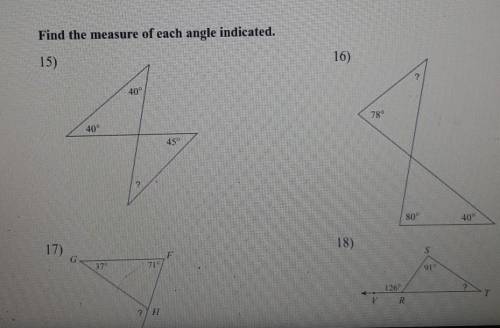 Find the measure of each angle indicated and please explain how you got that answer if you can ​