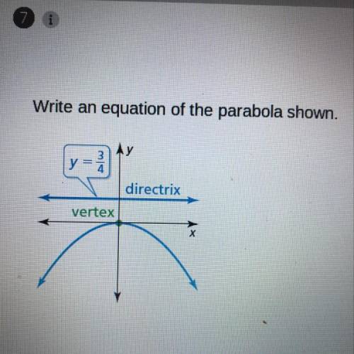 Write an equation of the parabola shown.