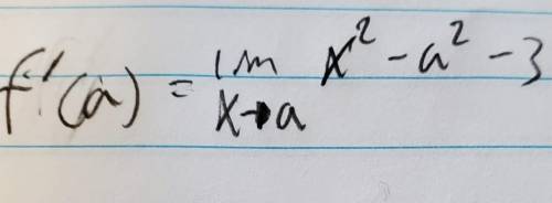 How do I solve for Derivative f(a) from here?​