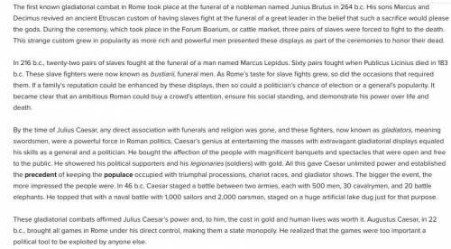 Hey if you can make a SUMMARY not essay but a summary about Gladiator. I gave a screenshot of some