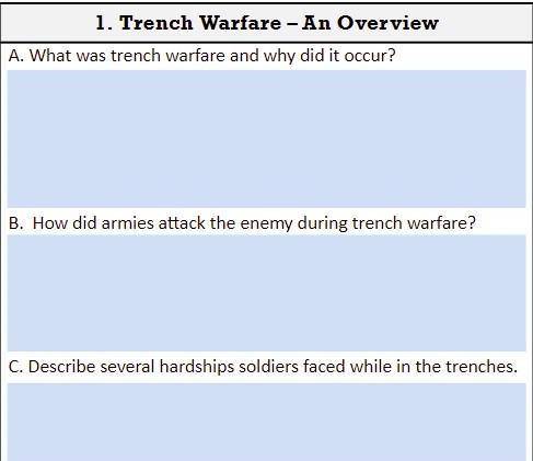I need help on Trench Warfare
