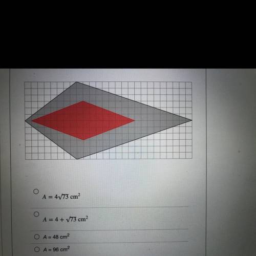 Help please!!

An earring in the shape of a kite is designed on a rectangular grid with
squares th