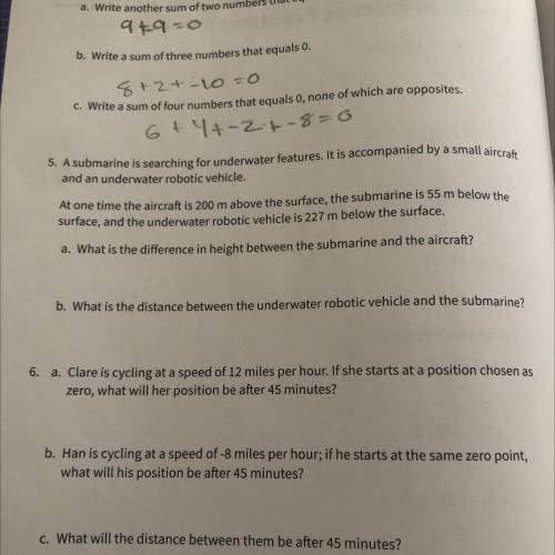 I need help with just a and b for question 5