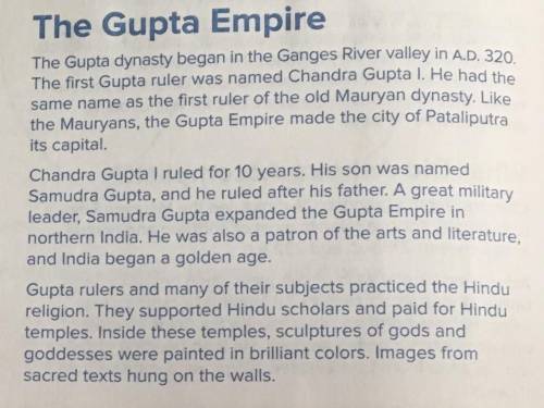 Plsssssss Help

Look at the map. How might the Gupta empire have been able to flourish through