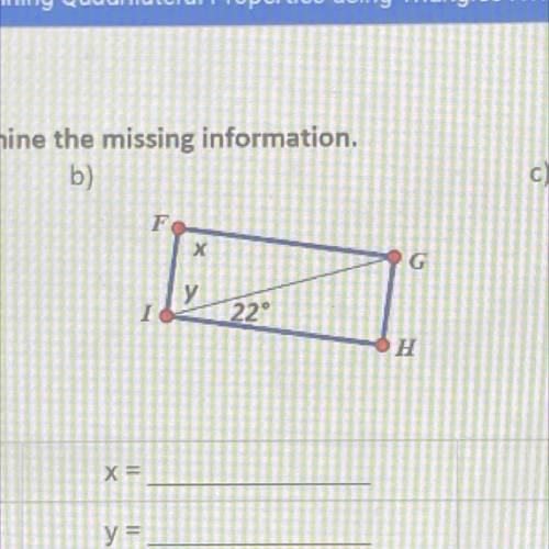 Determine the missing info ( X&Y)