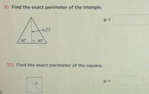 I need help with these questions it's to find perimeter.​