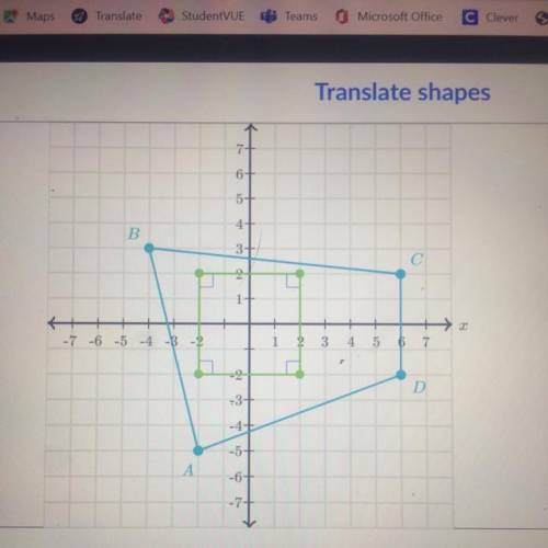 Draw the image of quadrilateral abcd under a translation by 1 unit to the right and 4 units up.