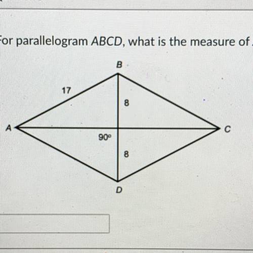 For parallelogram ABCD, what is the measure of AC?