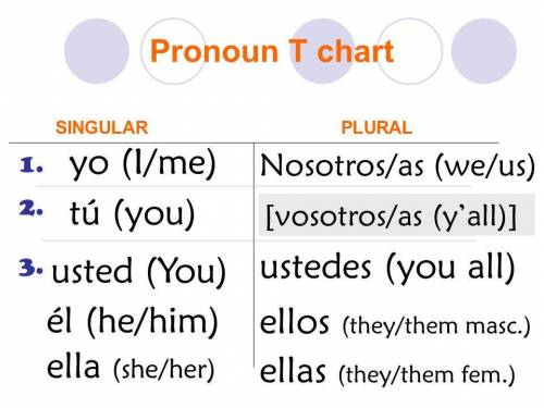 PLEASE HELP

Spanish pronouns 
18. Marta:
19: you guys(not in Spain):
20: you guys (in Spain)
21: y