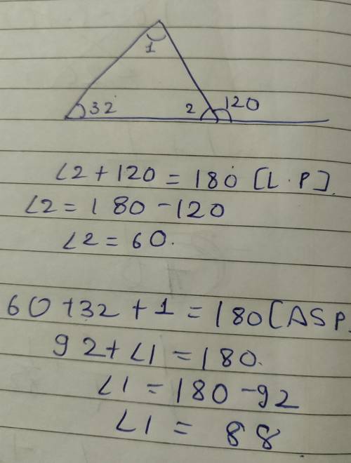 Find M<1, 32 degrees and 120 degrees