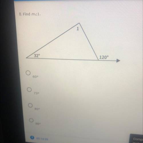 Find M<1, 32 degrees and 120 degrees