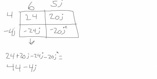 Multiply (6 + 5i)(4 - 4i)