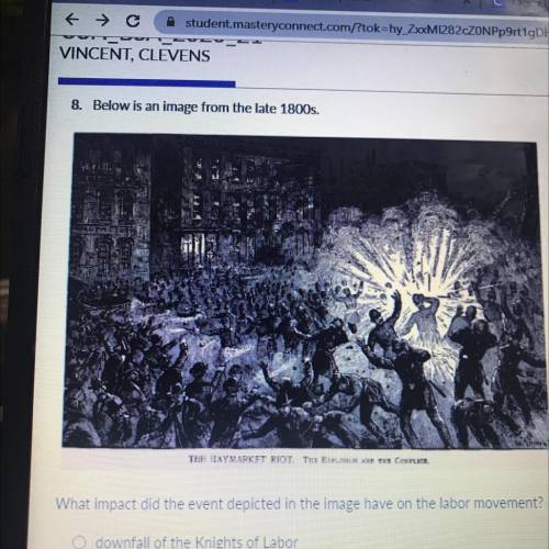 What impact did the event depicted in the image have on the labor movement?
