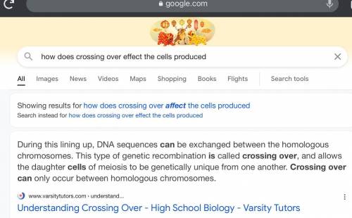 How does crossing over effect the cells produced​