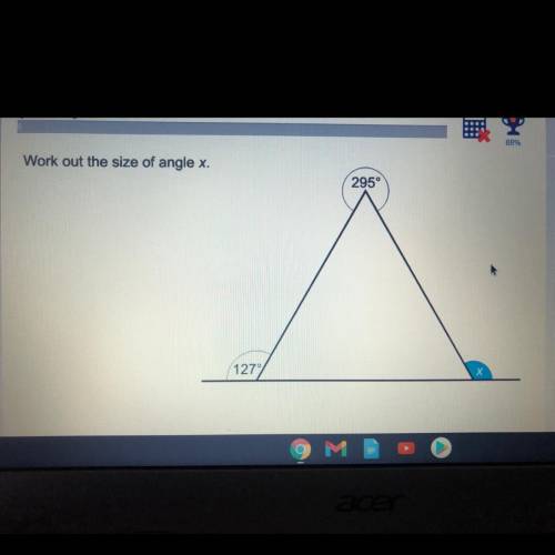 Helpppp
Work out the size of angle x.