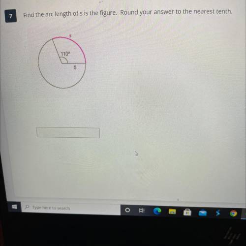 Find the arc length of s is the figure