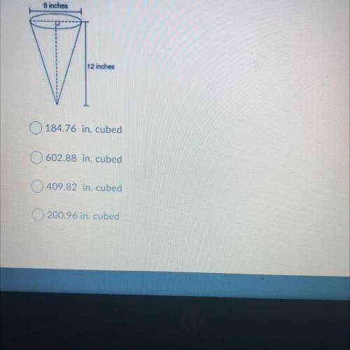 What is the volume of The cone use 3.14 for pie and round to the nearest hundredth￼￼