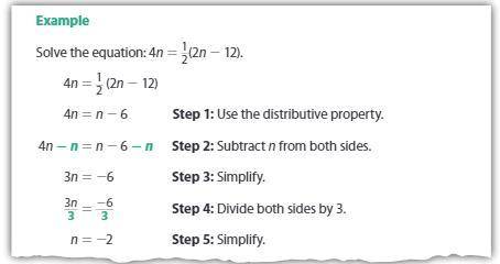 suppose that you first want to eliminate the fraction in the example equation. what would your firs