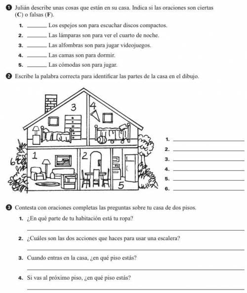 I got this Spanish work and I need help. Can somebody give some help?