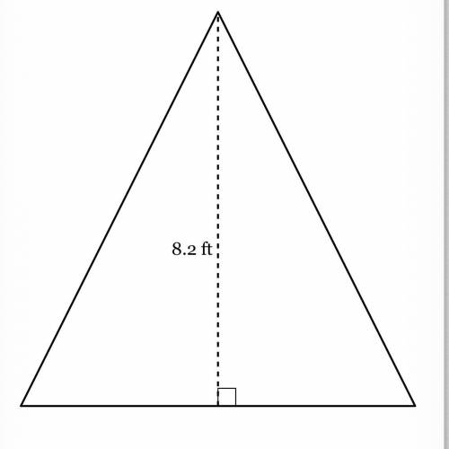 The area of the triangle below is 33.62 square feet. What is the length of the base?
