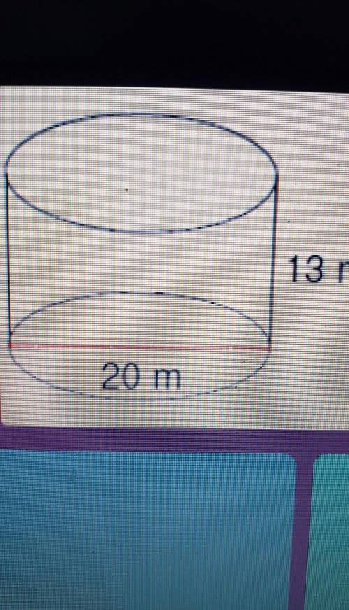 Find the surface area of the cylinder. Use a ~ 3.14 20 m​