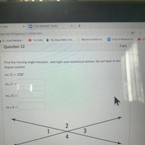 Find the missing angle measure. PLEASE HELP ASAP