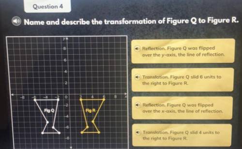 Name and describe the transformation of Figure Q to Figure R. quick!!
please help