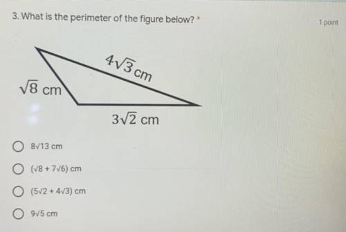 3. What is the perimeter of the figure below?
