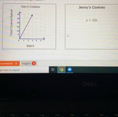 Who baked more cookies per batch?

A. Dan baked 2 more cookies than jenny per batch 
B. Jenny back