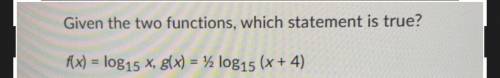 Given the two functions, which statement is true?
