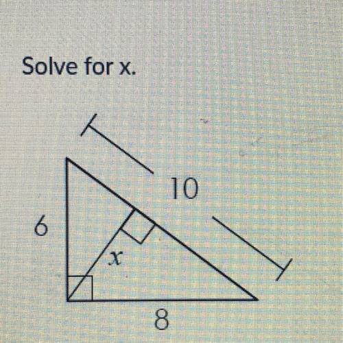 Solve for x.
Similarity in right angles