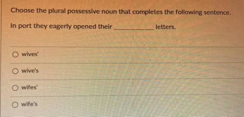Choose the plural possessive noun that completes the sentence