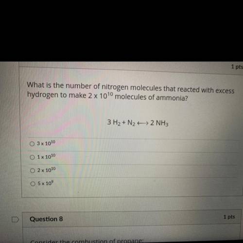 What is the number of nitrogen molecules that reacted with excess hydrogen to make 2x10^10 molecule