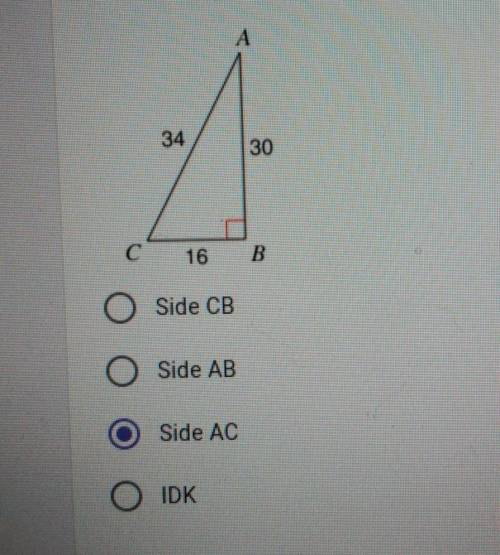 Which is the opposite side to the reference angle C?* ​