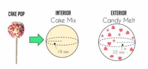 2. What is the volume of cake mix to the nearest tenth? Use π = 3.14.

3. What is the volume of th
