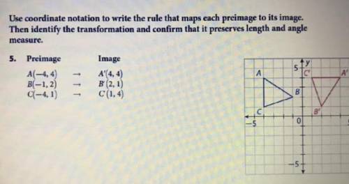 Please help!!!

Use coordinate notation to write the rule that maps each preimage to its image. Th