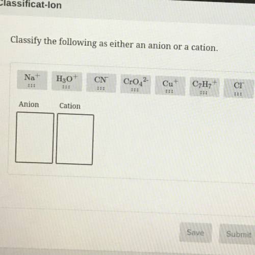 Classify the following as either an anion or a cation.
