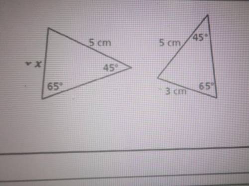 In the figure below, you have two congruent triangles. Find the value of X