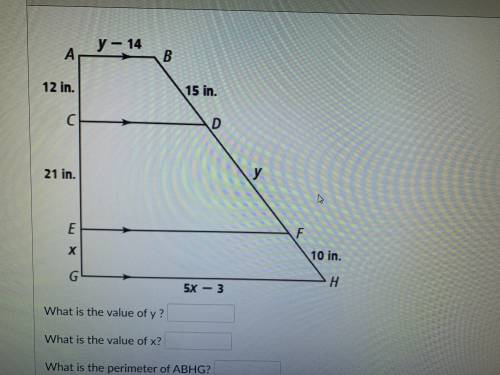 Find value of Y X and ABHG