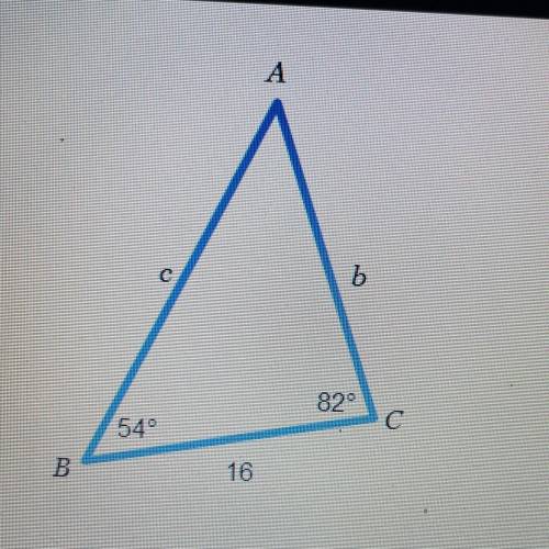 Please help me !! 
What is the measure of Angle A in the triangle
shown?