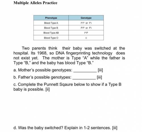 Multiple Alleles Practice

please help me it would mean so much if you did ive been struggling on