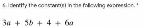 I need help with this! (Identifying constants) 2 pictures!