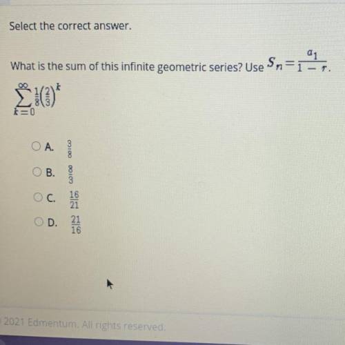 What is the sum of this infinite geometric series?