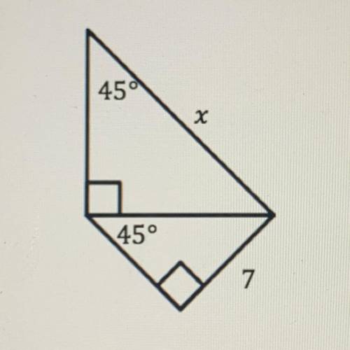 Consider the diagram below.
Which of the following is the value of x?