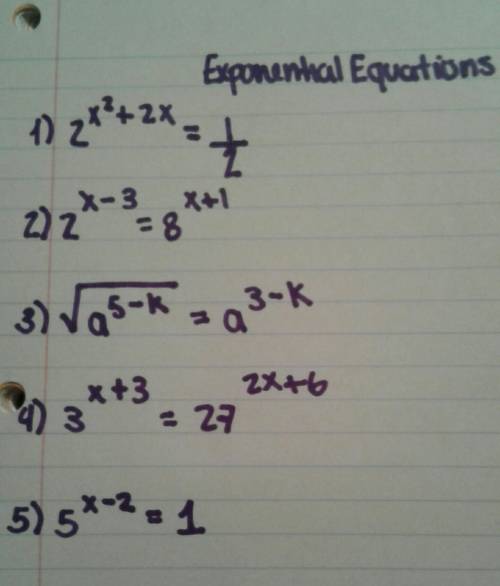 PLEASE HELP. EXPONENTIAL EQUATIONS. THANKS​