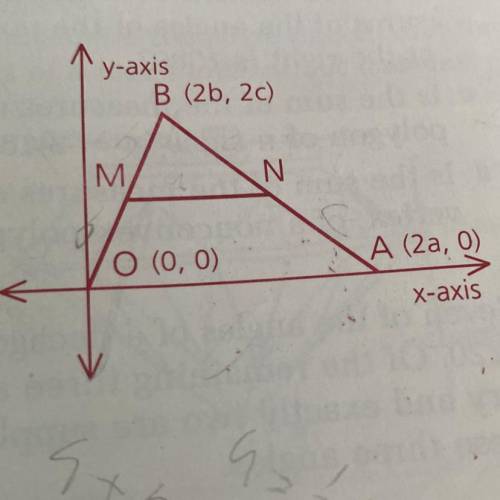 HELP: Using the diagram write a coordinate proof of the midline theorem. 100pts