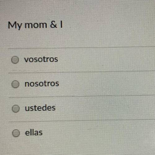PLEASE HELPPP choose the spanish subject pronoun that would replace the given subject