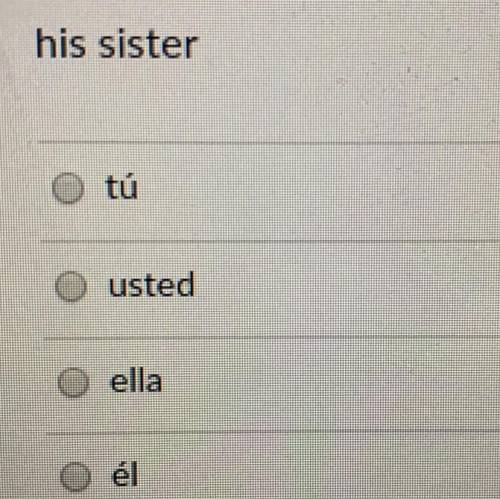 HELP!!! choose the spanish subject pronoun that would replace the given subject